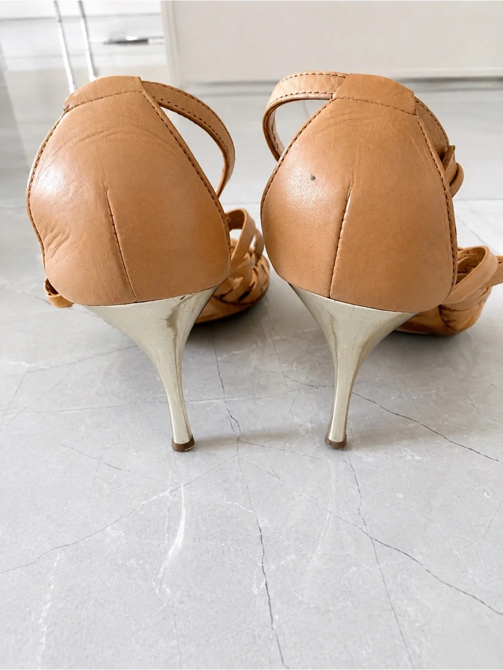 Coach Strappy Gold Heel Sandals – Size 7B